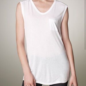 T by Alexander Wang sleeveless pocket tee basic t shirt white extra small